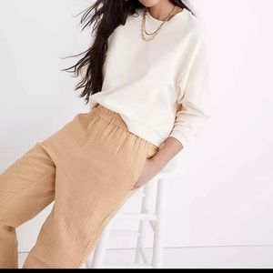Madewell Huston Lightspun Tapered XS Pull-On Crop Pants